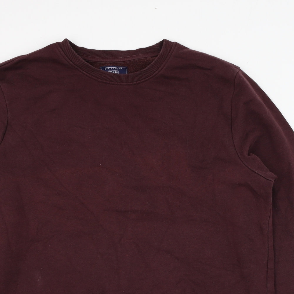 F&F Mens Purple  Cotton Pullover Sweatshirt Size M