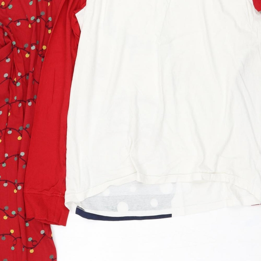 Dunnes Stores Womens Red Solid Cotton Top Pyjama Set Size 12   - Christmas, Cupid