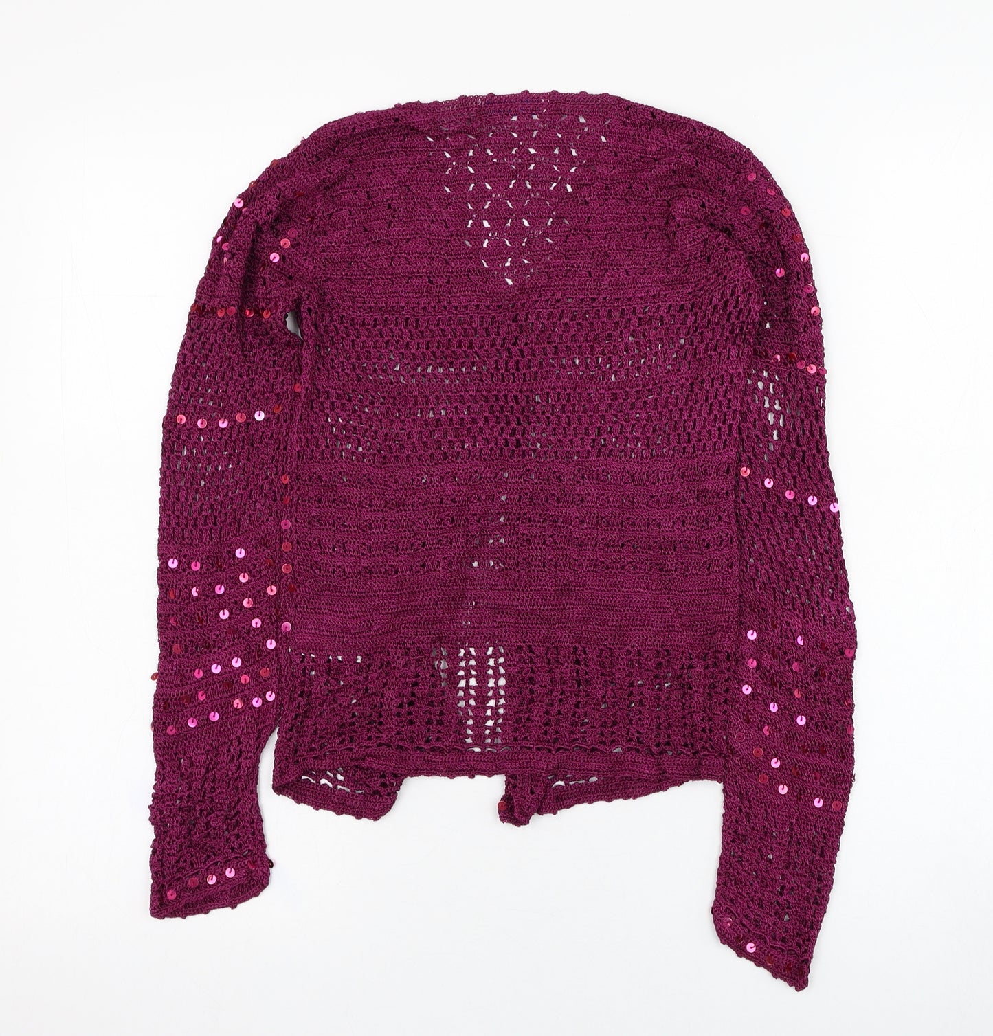 Essentials Womens Purple V-Neck  Viscose Cardigan Jumper Size 10