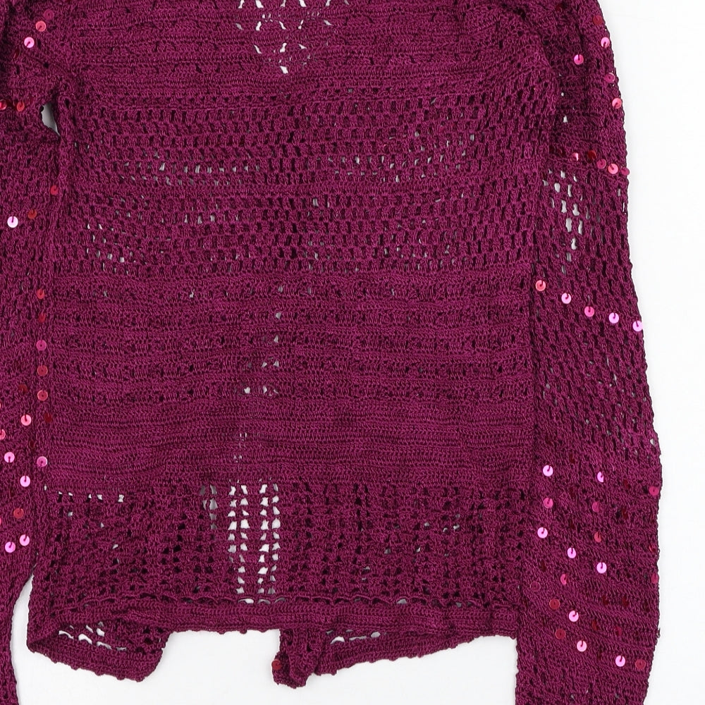 Essentials Womens Purple V-Neck  Viscose Cardigan Jumper Size 10