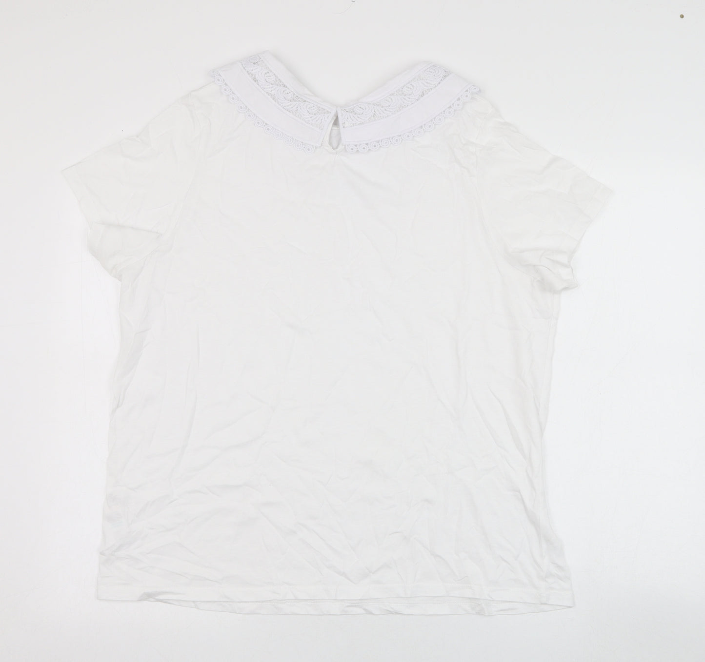 Papaya Womens White  Cotton Basic T-Shirt Size 18 Collared