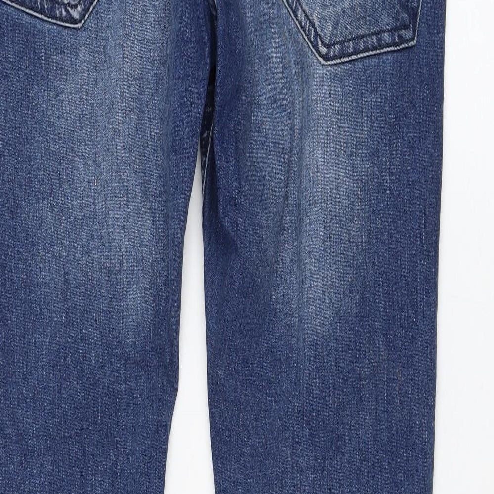 Brave Soul Mens Blue  Cotton Skinny Jeans Size 32 in L32 in Regular Zip