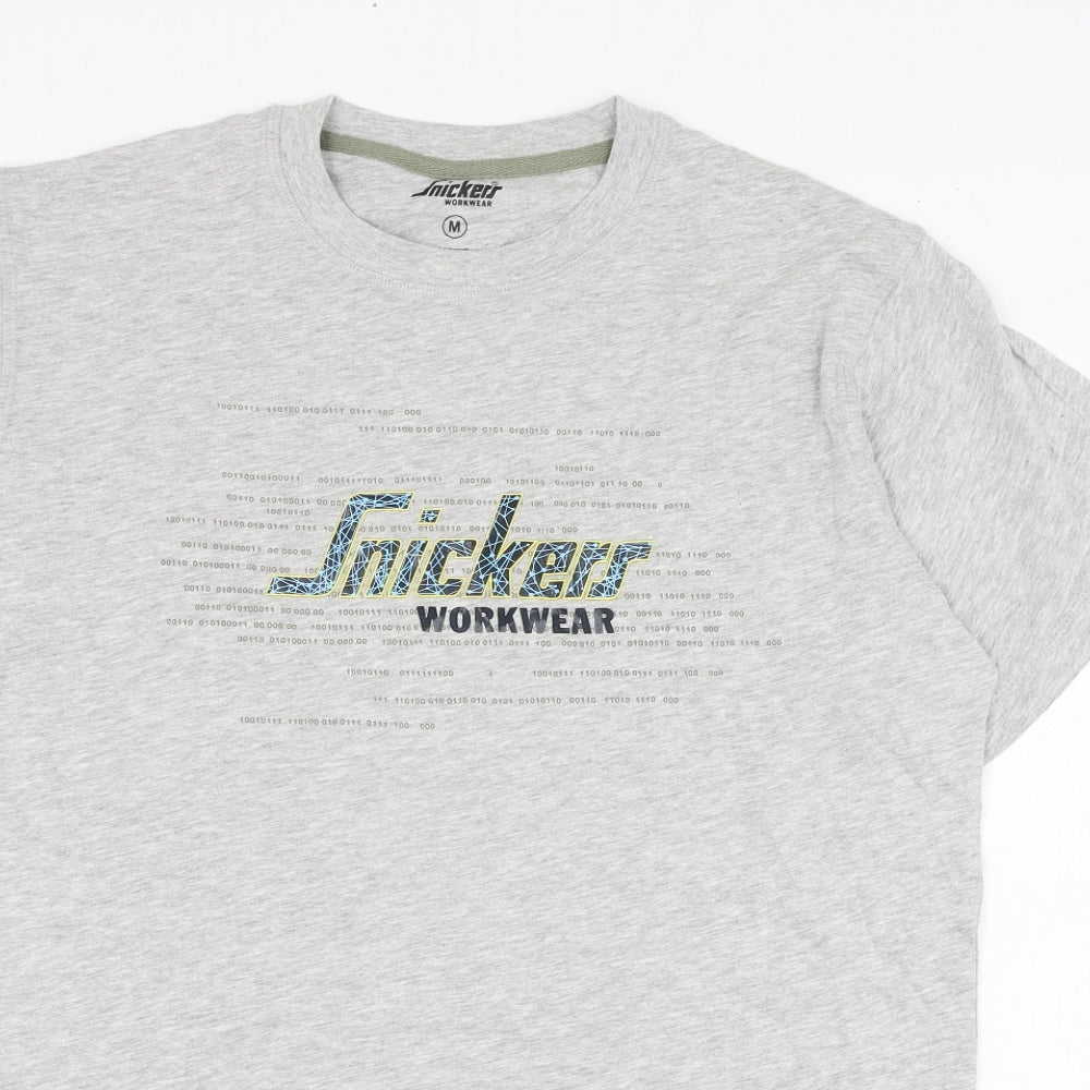 Snickers Mens Grey  Cotton  T-Shirt Size M Round Neck