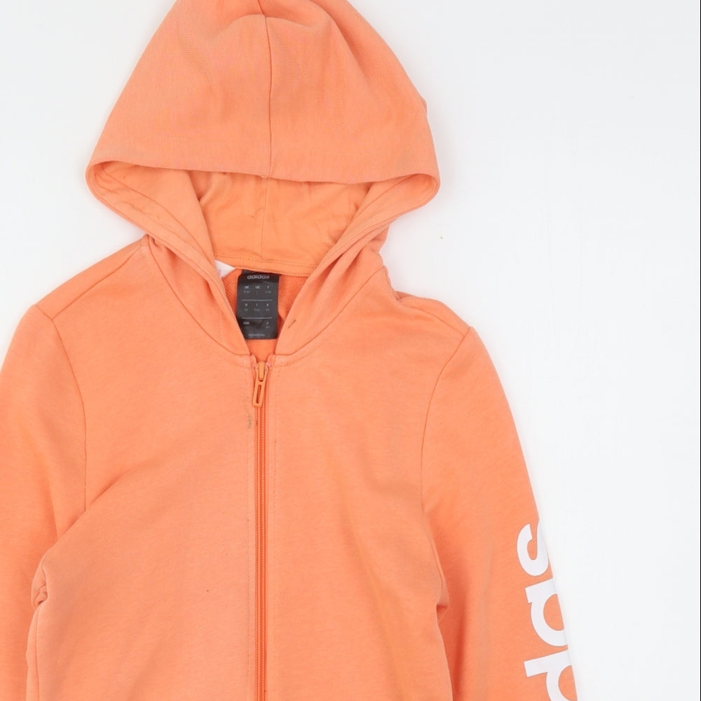 adidas Girls Pink  Cotton Full Zip Hoodie Size 13-14 Years