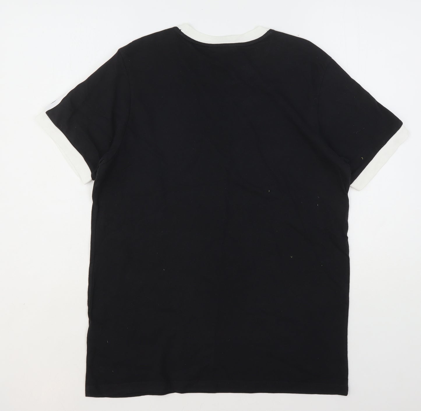 adidas Womens Black  Cotton Basic T-Shirt Size 12 Round Neck