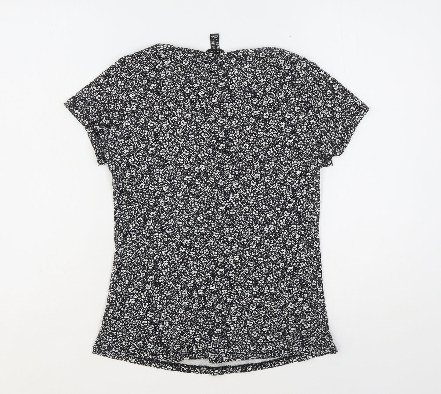 New Look Womens Multicoloured Floral Cotton Basic T-Shirt Size 12 Round Neck