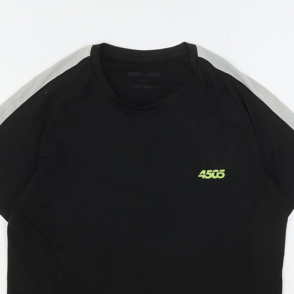 ASOS Mens Black  Polyester Basic T-Shirt Size M Round Neck