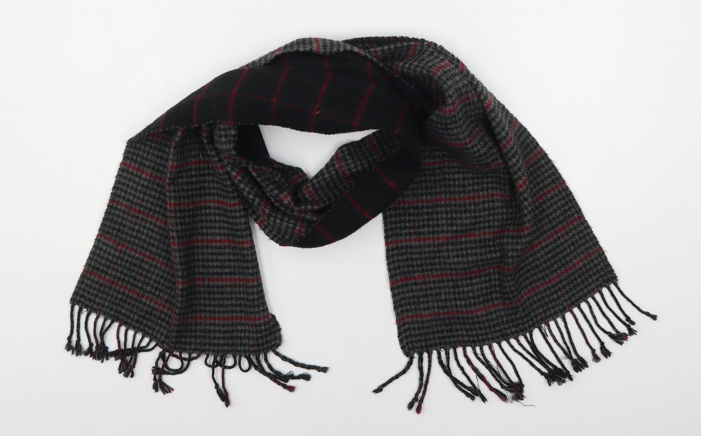 Preworn Unisex Multicoloured Houndstooth Polyester  Scarf