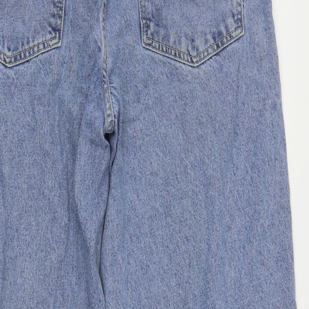 Topshop Womens Blue  Cotton Mom Jeans Size 28 in L30 in Regular Button