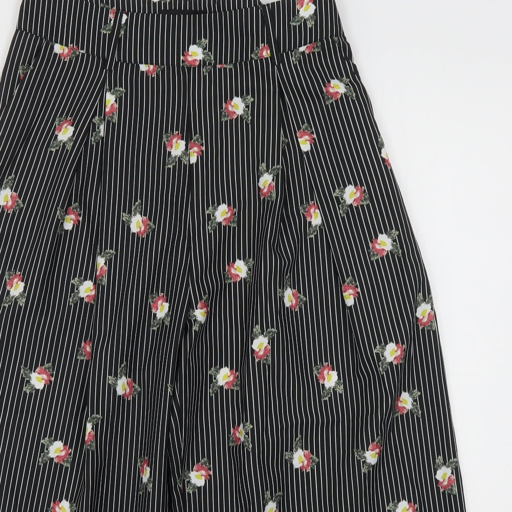 Missi London Womens Multicoloured Striped Polyester Cropped Trousers Size 12 L22 in Regular
