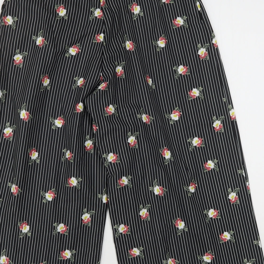 Missi London Womens Multicoloured Striped Polyester Cropped Trousers Size 12 L22 in Regular