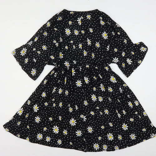 ASOS Womens Multicoloured Floral Cotton Fit & Flare  Size 10  Round Neck