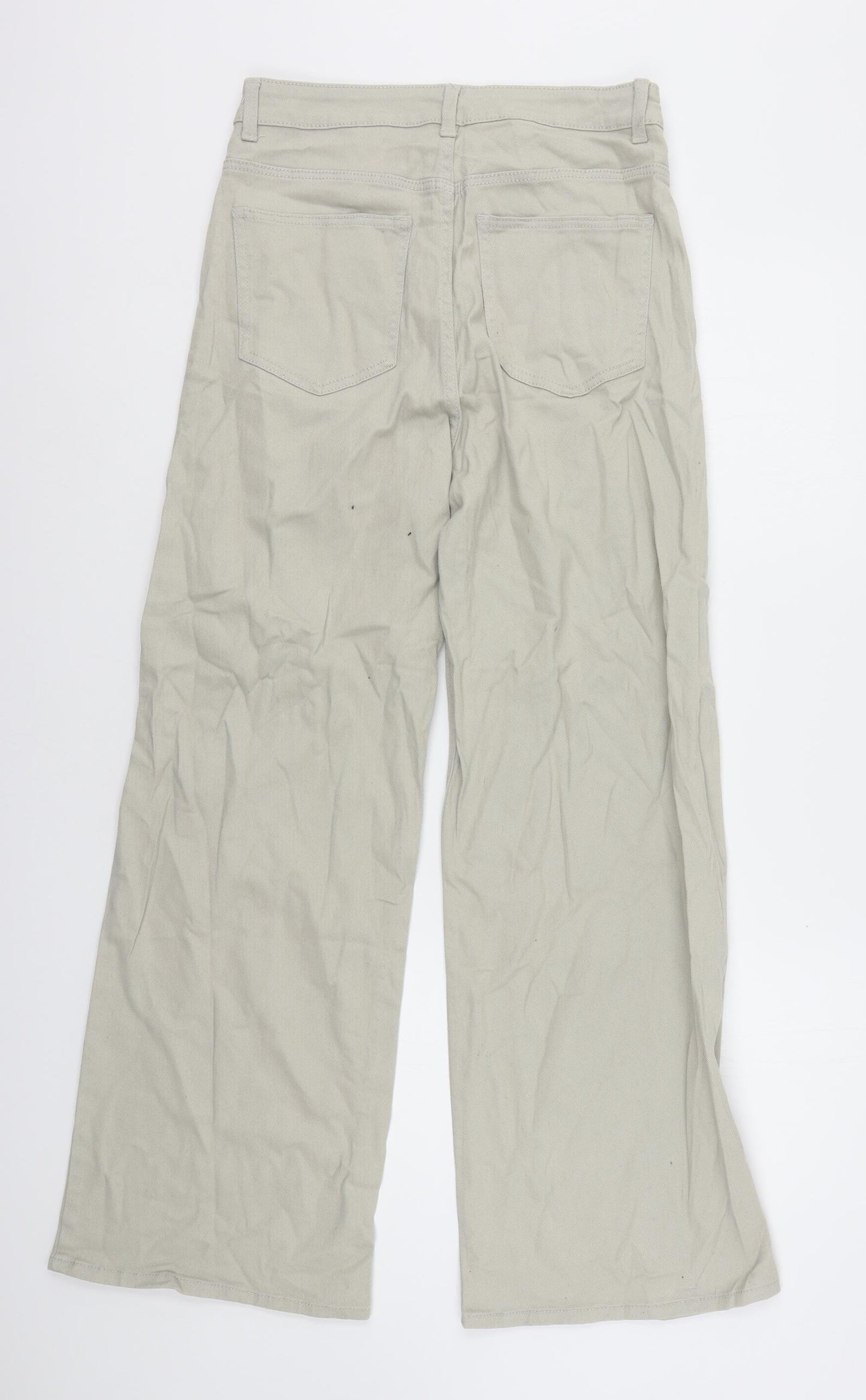 H&M Womens Beige  Cotton Bootcut Jeans Size 10 L31 in Regular Button