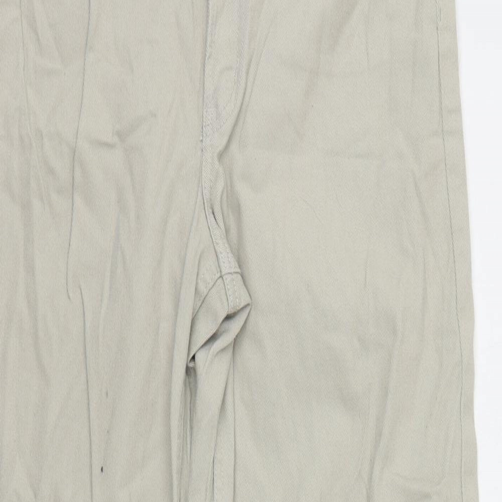 H&M Womens Beige  Cotton Bootcut Jeans Size 10 L31 in Regular Button