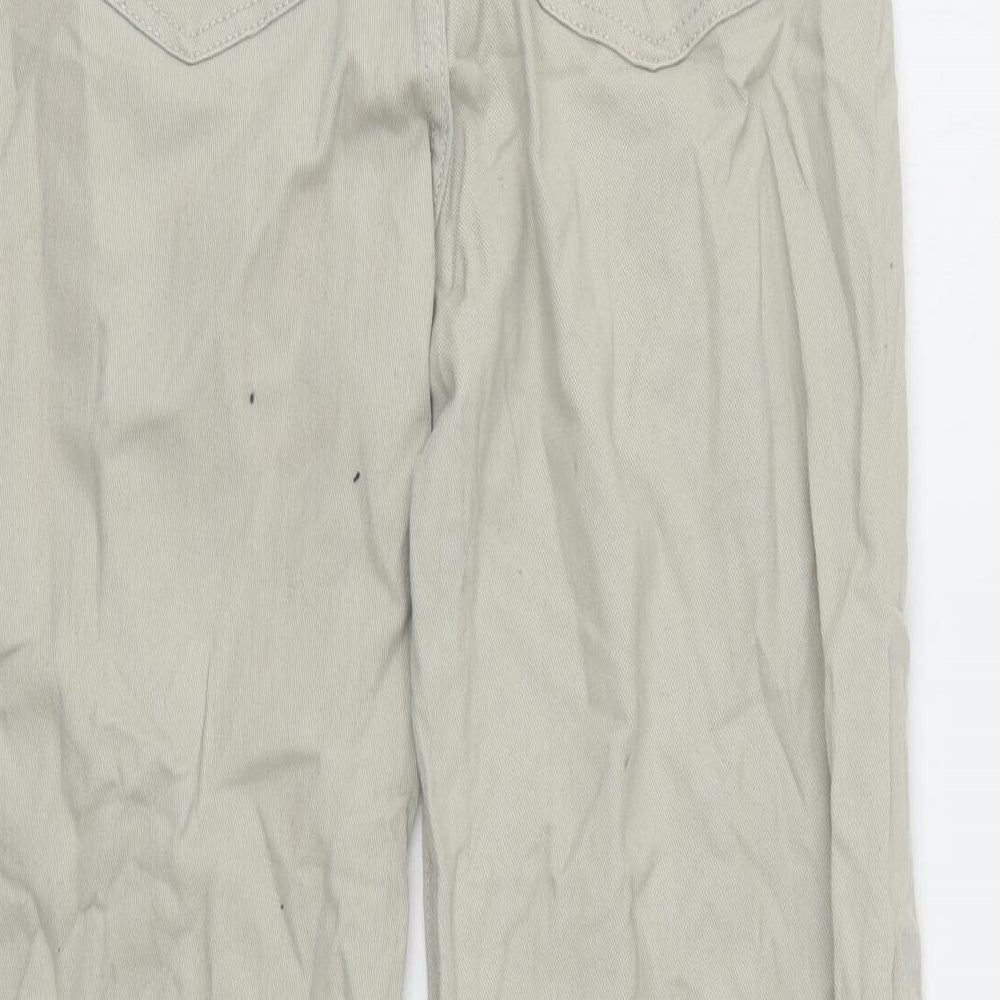 H&M Womens Beige  Cotton Bootcut Jeans Size 10 L31 in Regular Button