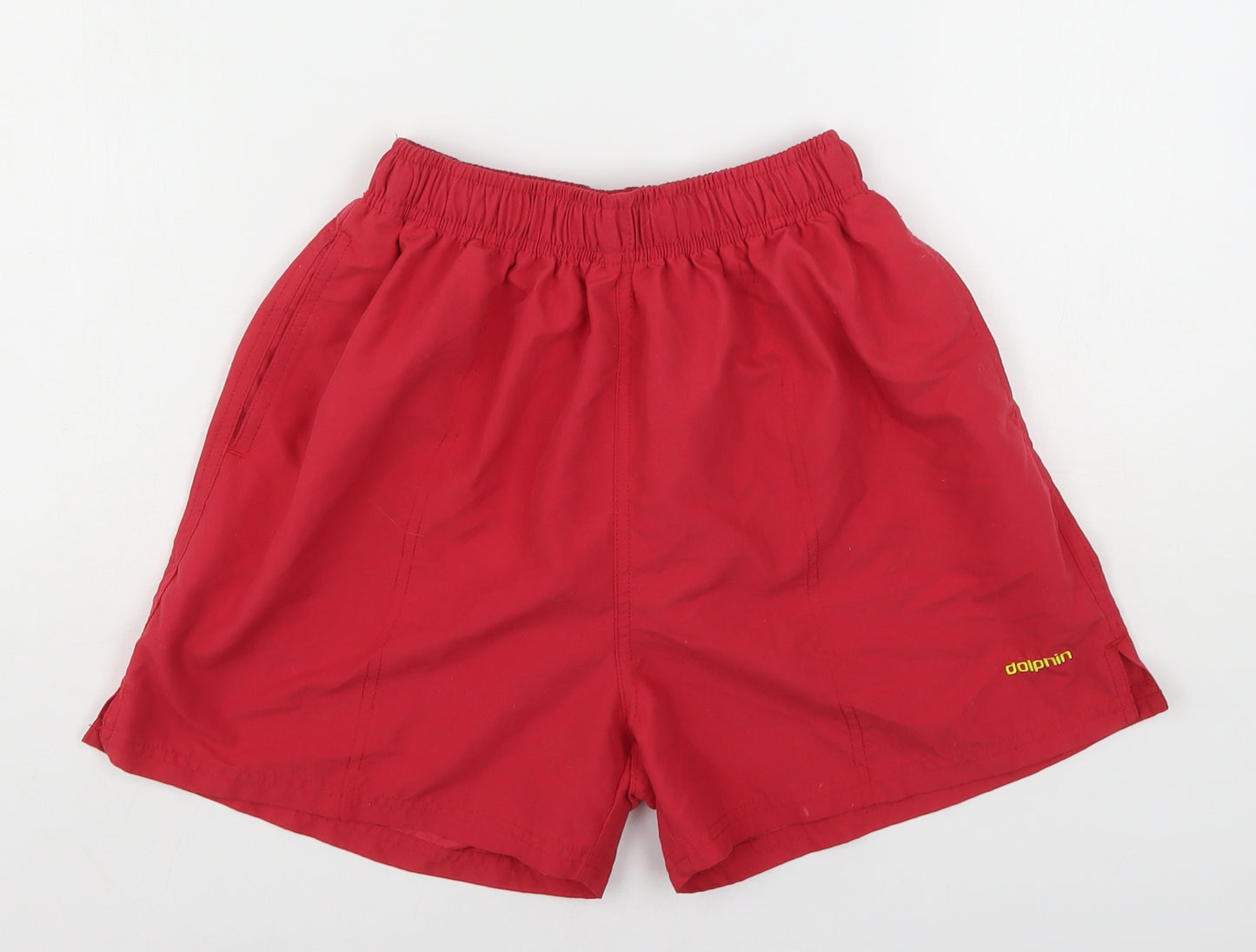 Dolphin  Mens Red  Polyester Athletic Shorts Size S  Regular  - Swim Shorts