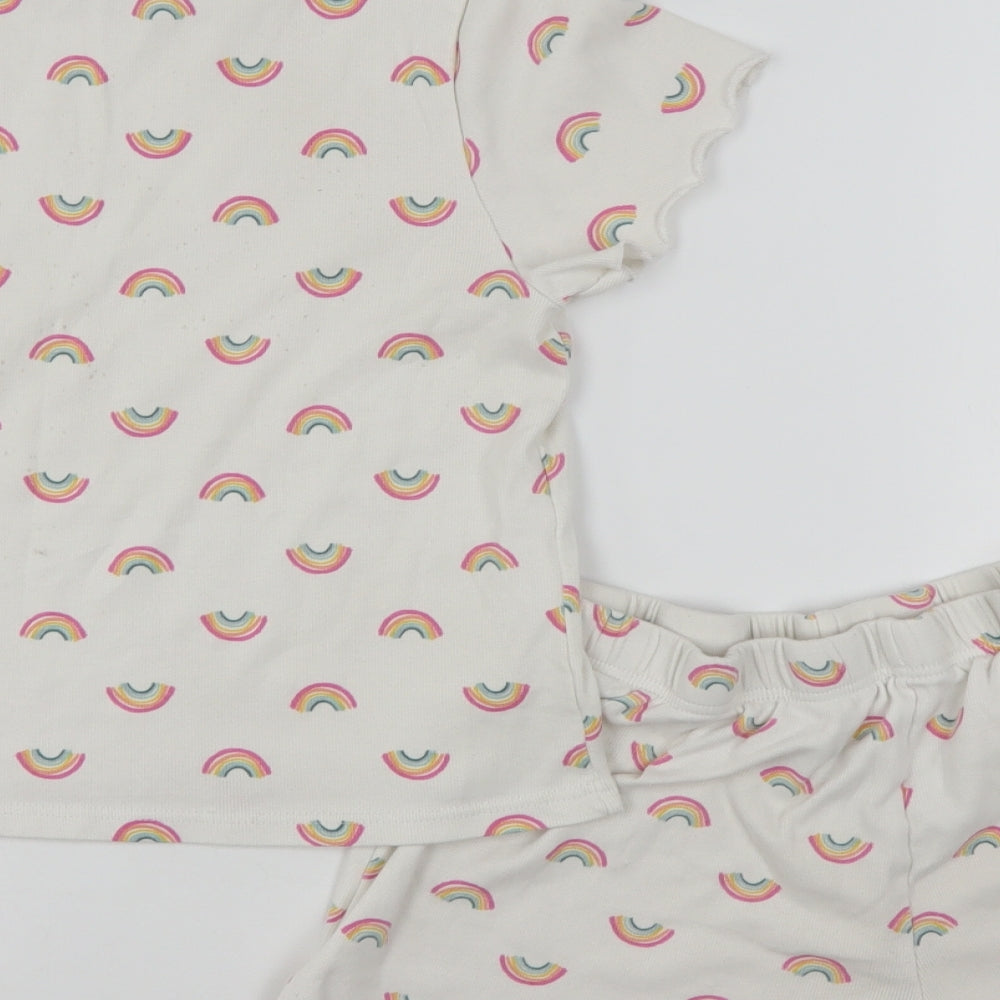 Primark Womens Multicoloured Geometric Cotton Top Pyjama Set Size 12   - Rainbow