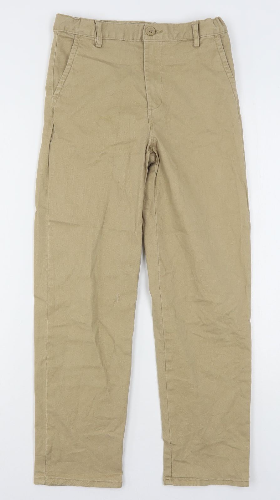 H&M Boys Beige  Cotton Chino Trousers Size 11-12 Years  Regular Button
