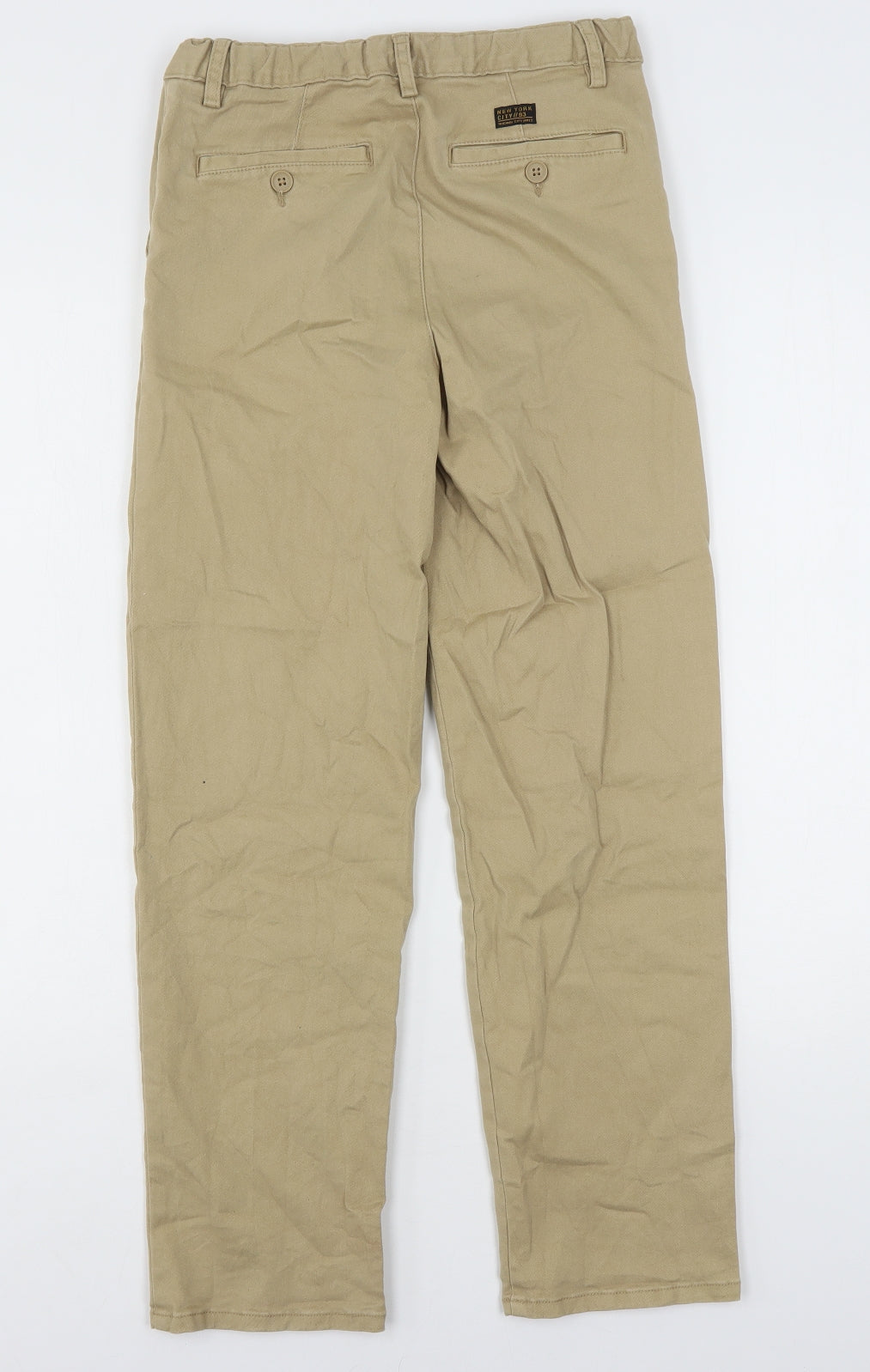 H&M Boys Beige  Cotton Chino Trousers Size 11-12 Years  Regular Button