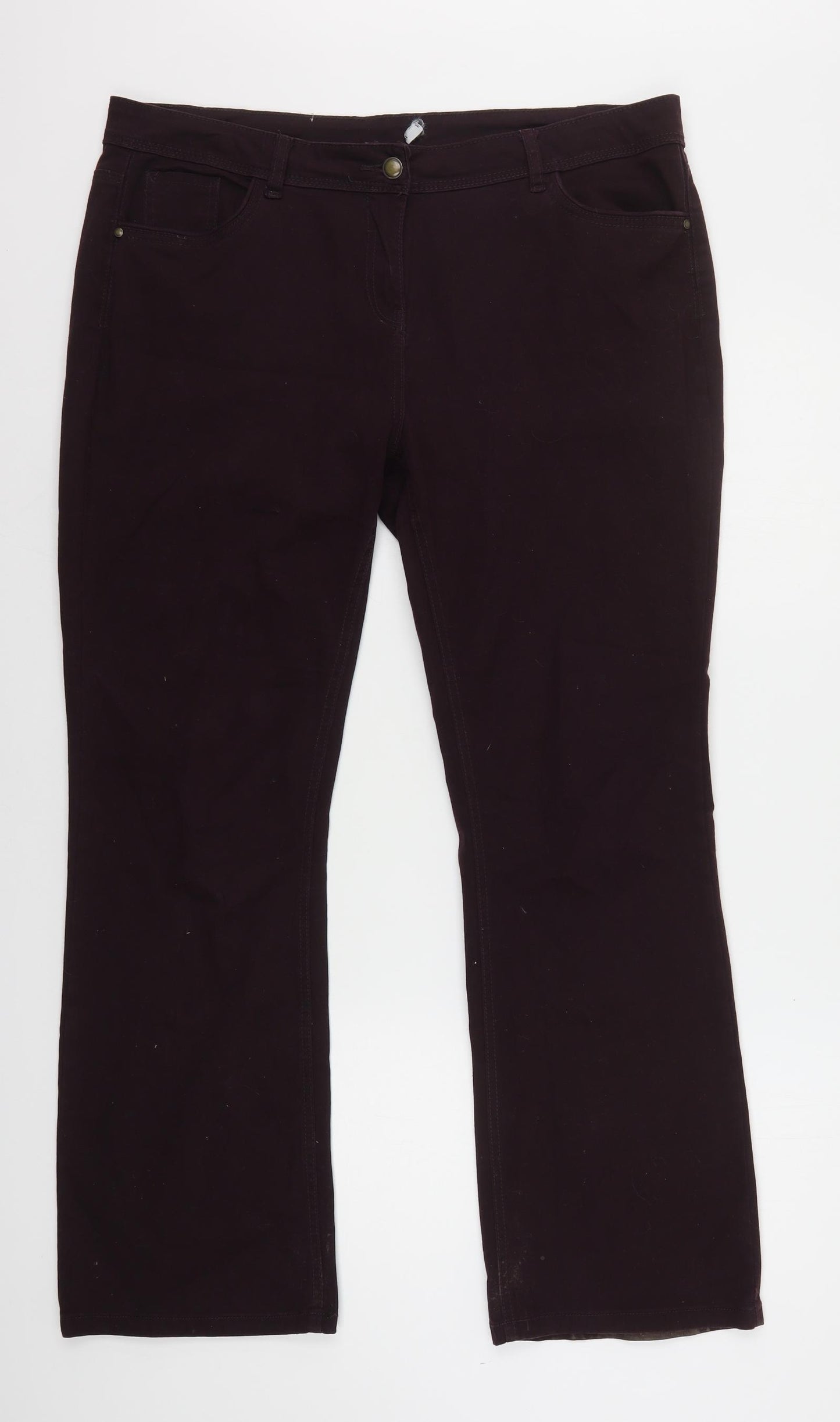 Dunnes Stores Womens Purple  Cotton Bootcut Jeans Size 18 L31 in Regular Button