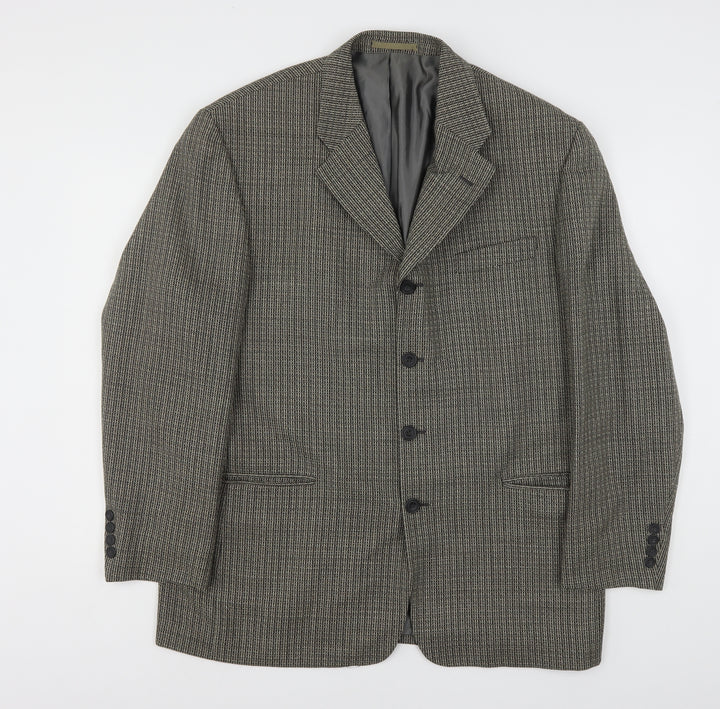 Remus Mens Multicoloured Geometric Polyester Jacket Suit Jacket
