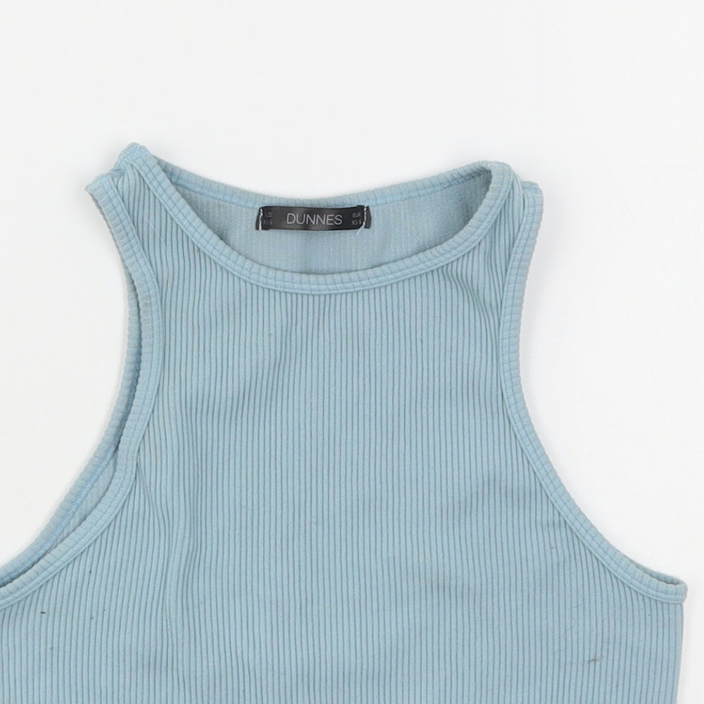 Dunnes Stores Womens Blue  Polyester Cropped Tank Size XS Round Neck