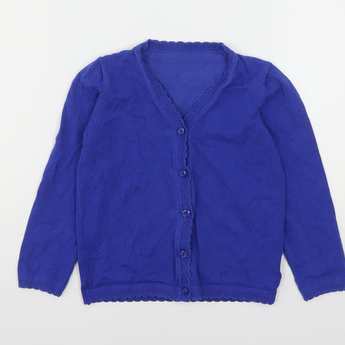 Matalan Girls Blue V-Neck  Cotton Cardigan Jumper Size 8 Years   - School Wear