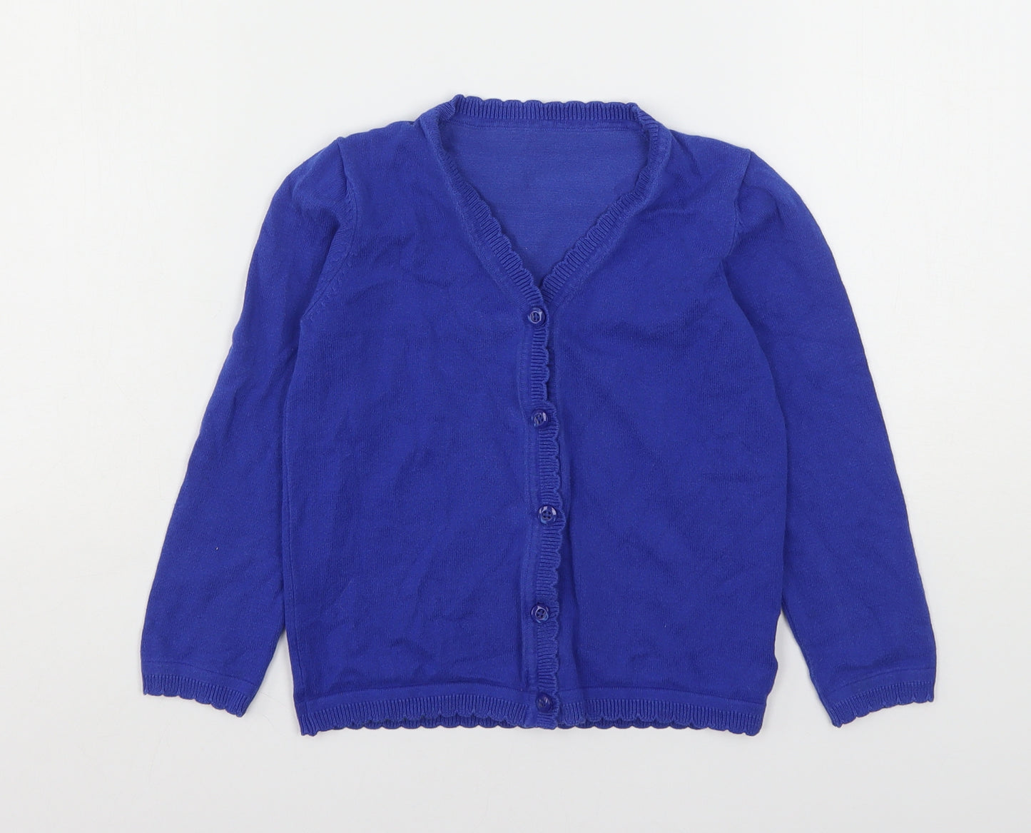 Matalan Girls Blue V-Neck  Cotton Cardigan Jumper Size 8 Years   - School Wear