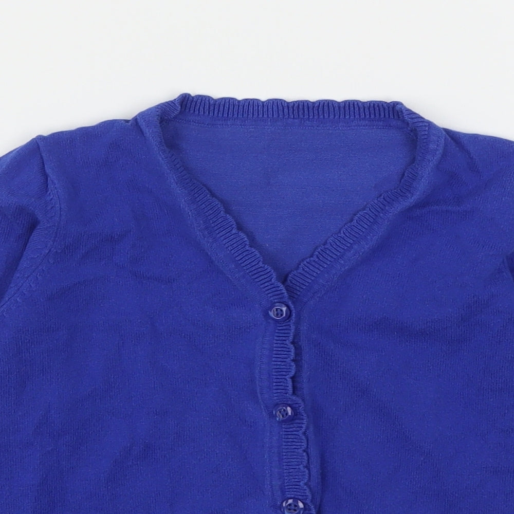 Matalan Girls Blue V-Neck  Cotton Cardigan Jumper Size 8 Years   - School Wear