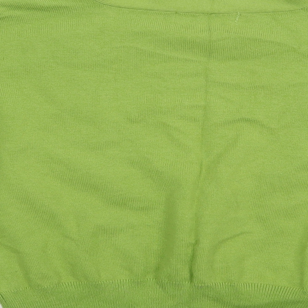 Cherokee Womens Green V-Neck  Cotton Cardigan Jumper Size 12   - Cropped