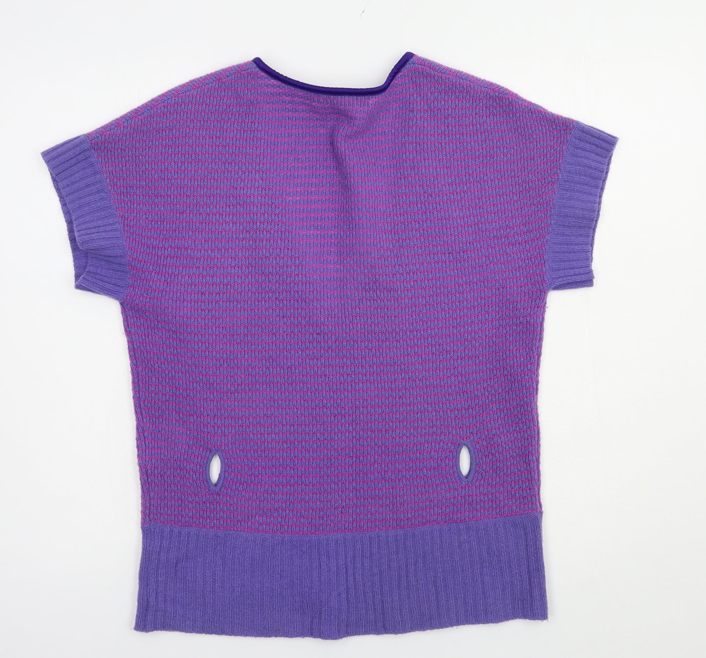 Emreco Womens Purple V-Neck  Wool Pullover Jumper Size 10