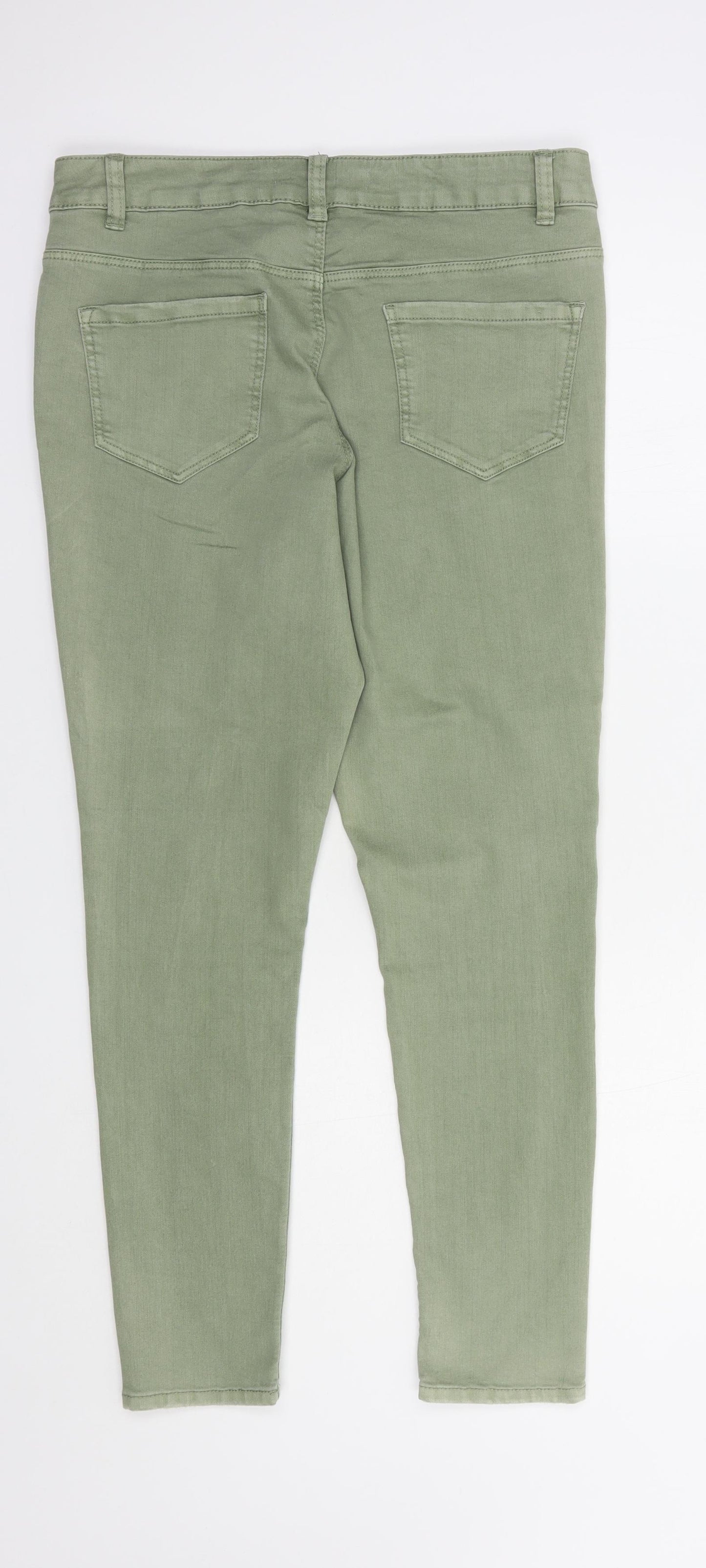 George Womens Green  Cotton Jegging Jeans Size 14 L28 in Regular Button