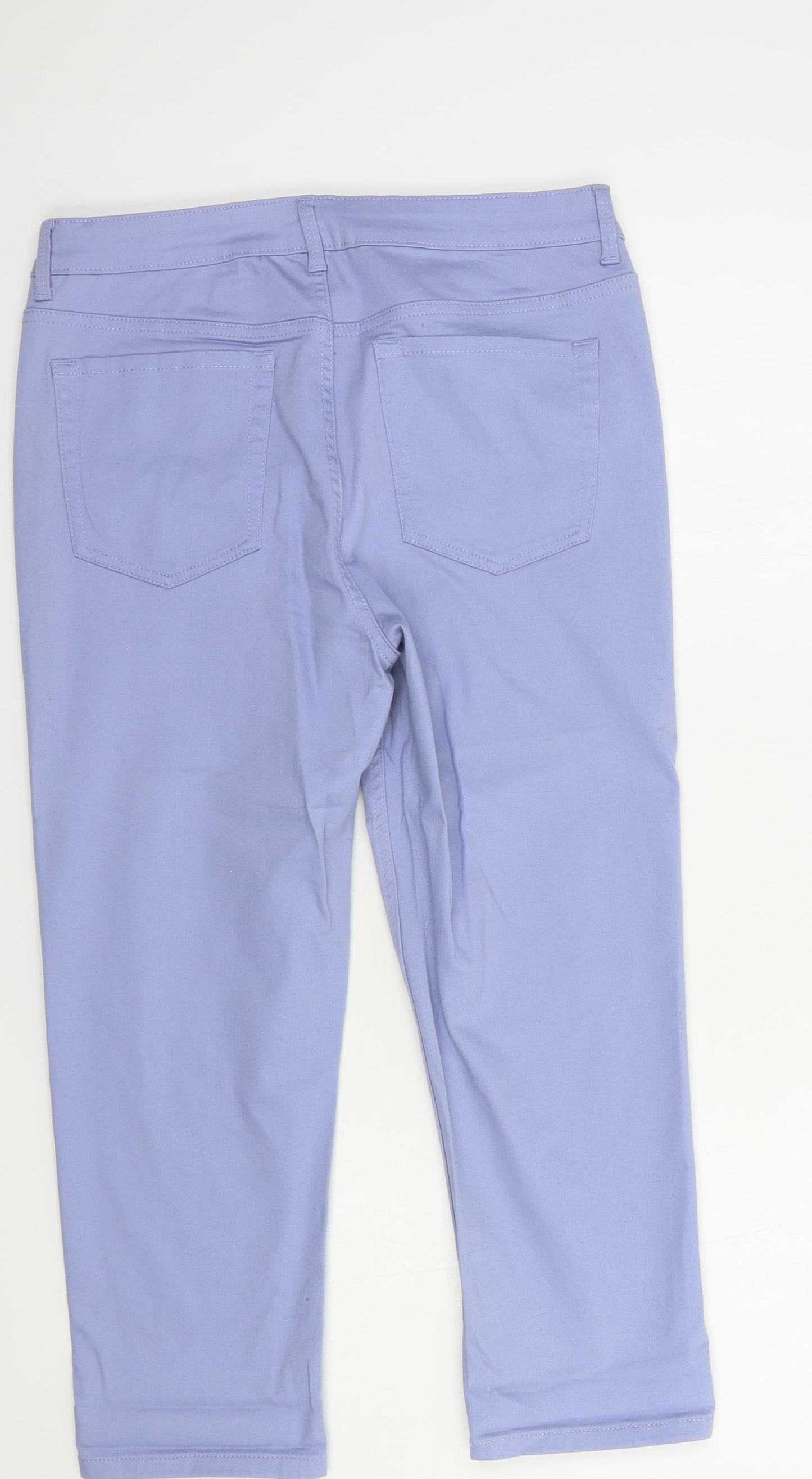 Principles Womens Purple  Cotton Cropped Jeans Size 14 L24 in Regular Button