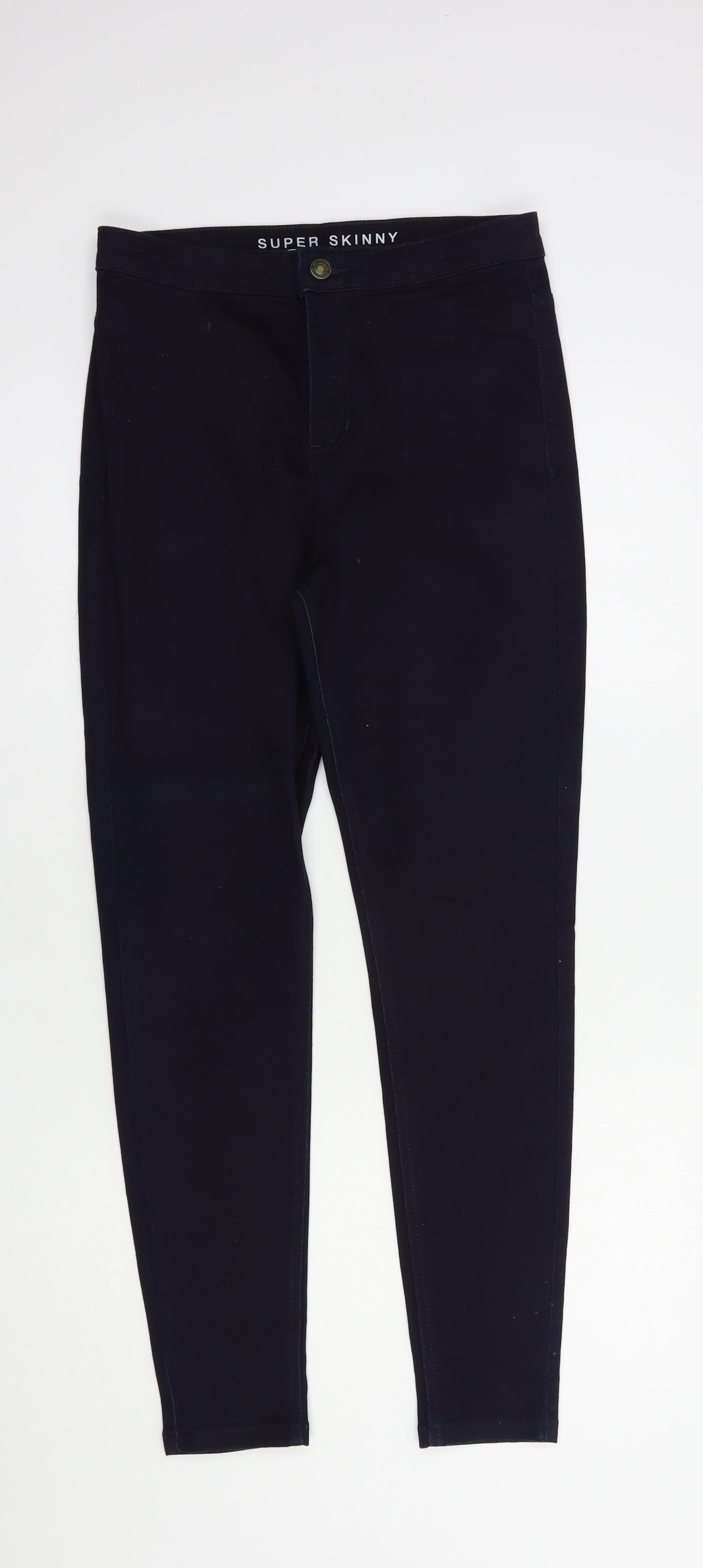 Marks and Spencer Womens Blue  Cotton Jegging Jeans Size 12 L30 in Regular Button