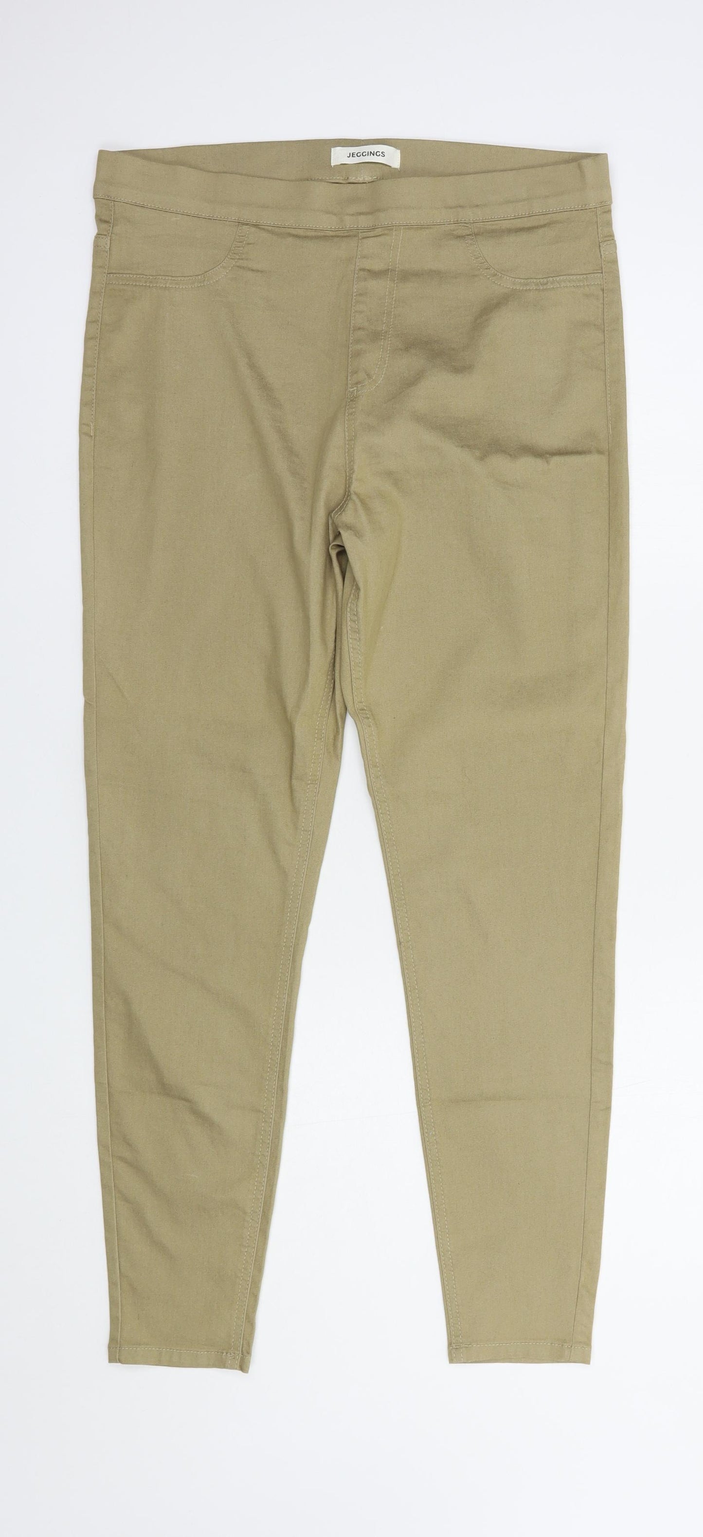 Marks and Spencer Womens Beige  Cotton Jegging Jeans Size 14 L29 in Regular