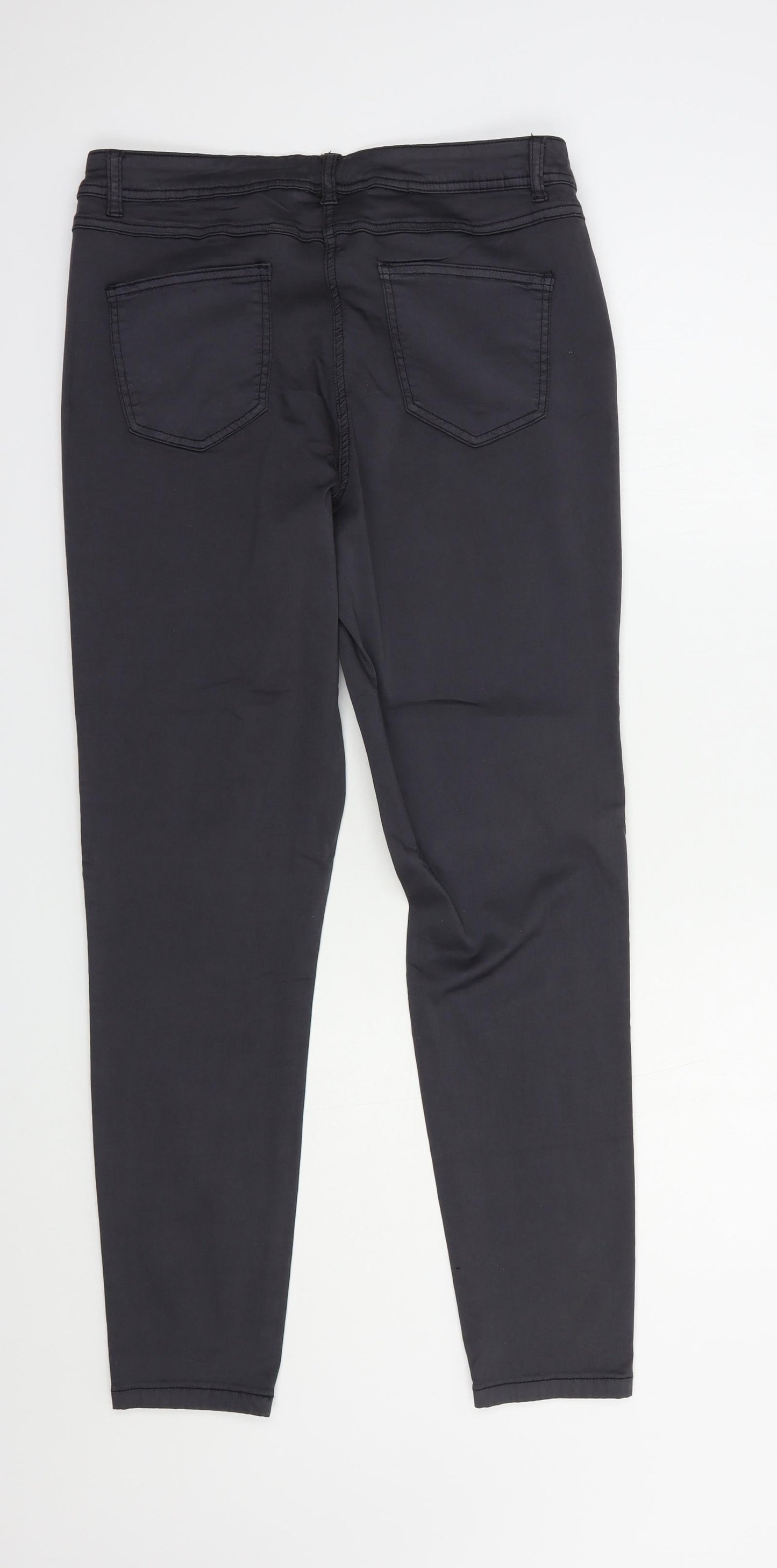George Womens Grey  Cotton Skinny Jeans Size 12 L30 in Regular Button