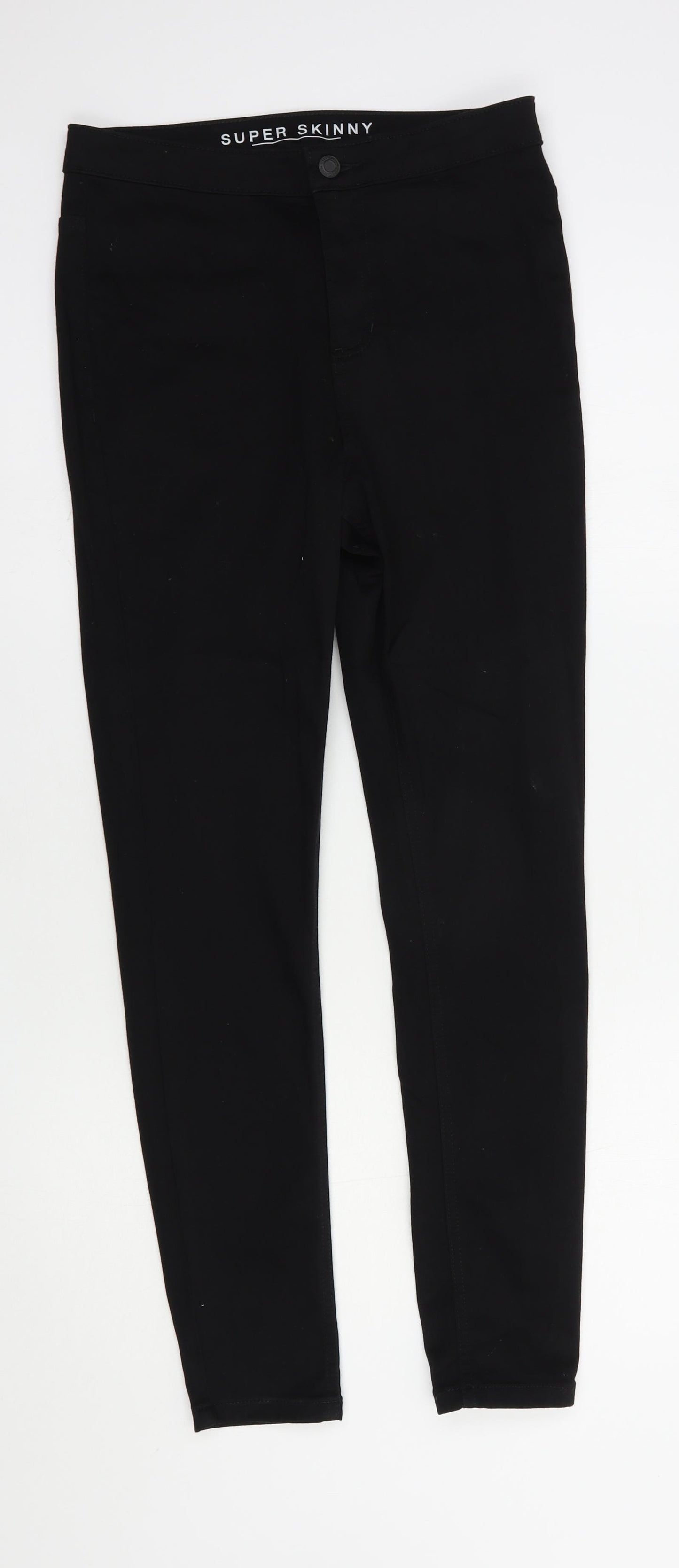 Marks and Spencer Womens Black  Cotton Skinny Jeans Size 12 L29 in Regular Button