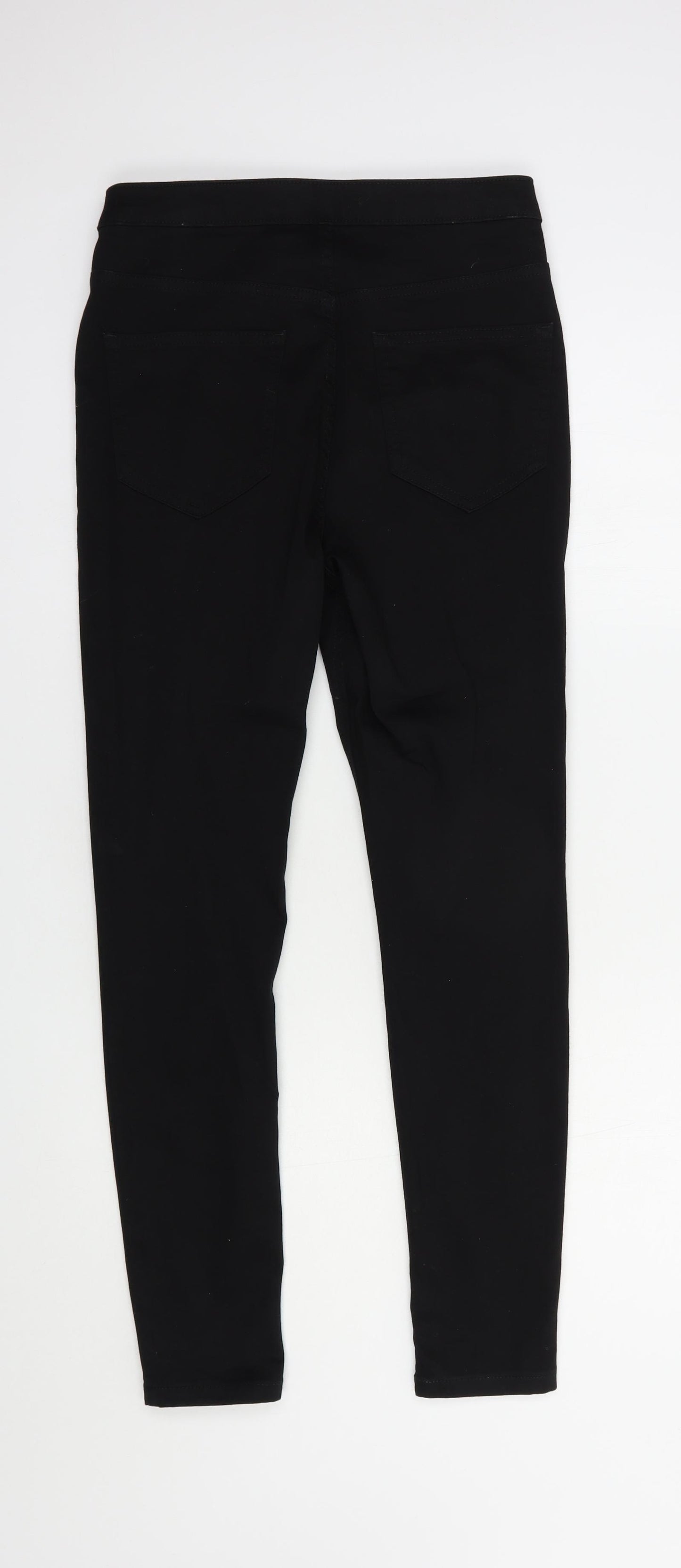 Marks and Spencer Womens Black  Cotton Skinny Jeans Size 12 L29 in Regular Button