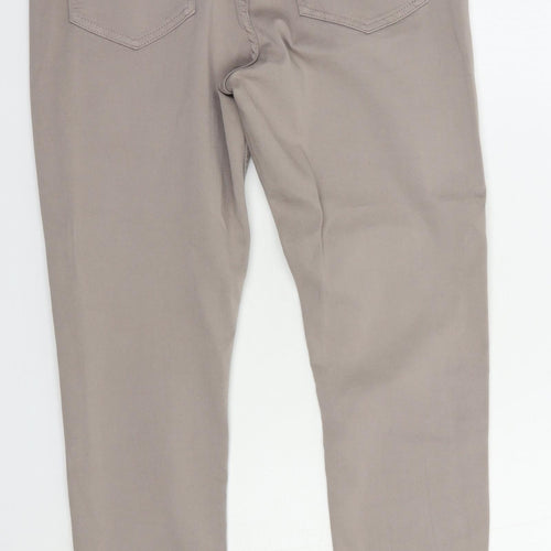 Marks and Spencer Womens Grey  Cotton Skinny Jeans Size 12 L30 in Regular Button