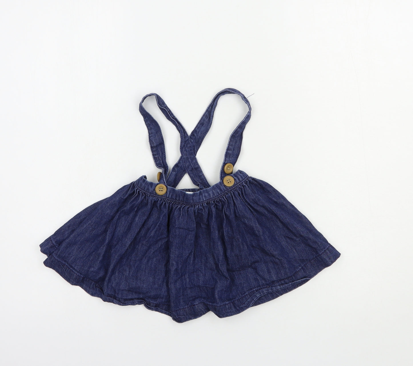 NEXT Baby Blue  Cotton Skater Skirt Size 9-12 Months  Button
