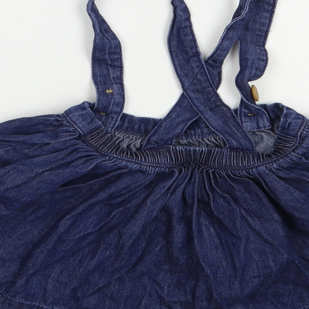 NEXT Baby Blue  Cotton Skater Skirt Size 9-12 Months  Button