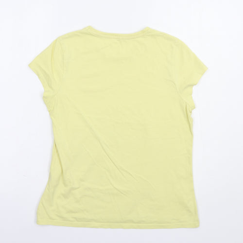 George Girls Yellow  Cotton Basic Polo Size 13-14 Years Crew Neck Pullover - Living The Dream