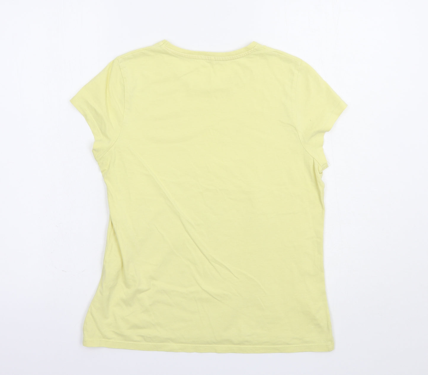 George Girls Yellow  Cotton Basic Polo Size 13-14 Years Crew Neck Pullover - Living The Dream