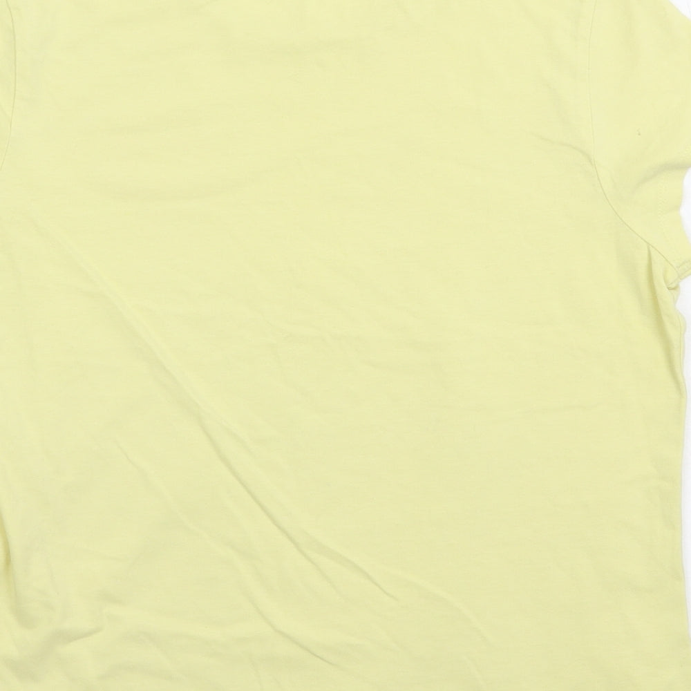 George Girls Yellow  Cotton Basic Polo Size 13-14 Years Crew Neck Pullover - Living The Dream