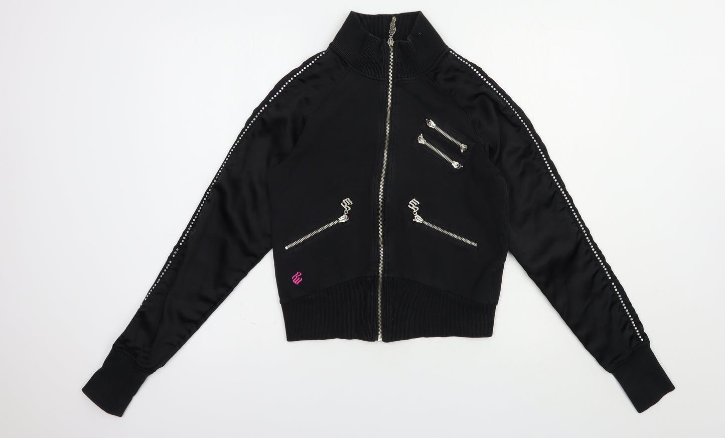 Rocawear Womens Black  Cotton Full Zip Sweatshirt Size M  Zip