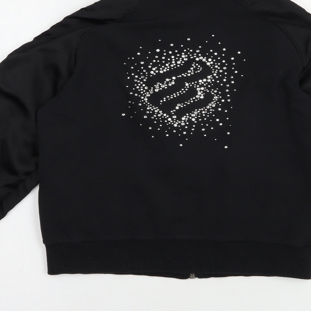 Rocawear Womens Black  Cotton Full Zip Sweatshirt Size M  Zip