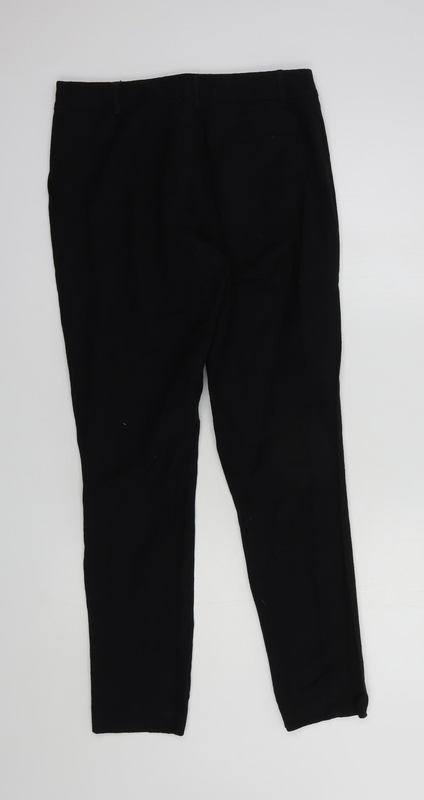 Oasis Womens Black  Cotton Dress Pants Trousers Size 10 L29 in Regular Button