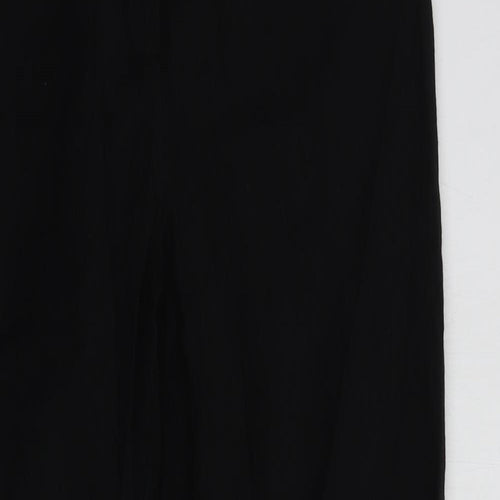 Oasis Womens Black  Cotton Dress Pants Trousers Size 10 L29 in Regular Button