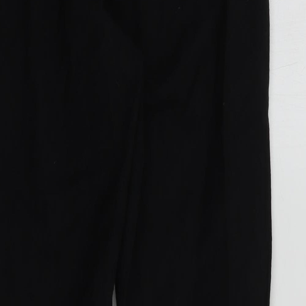 Oasis Womens Black  Cotton Dress Pants Trousers Size 10 L29 in Regular Button