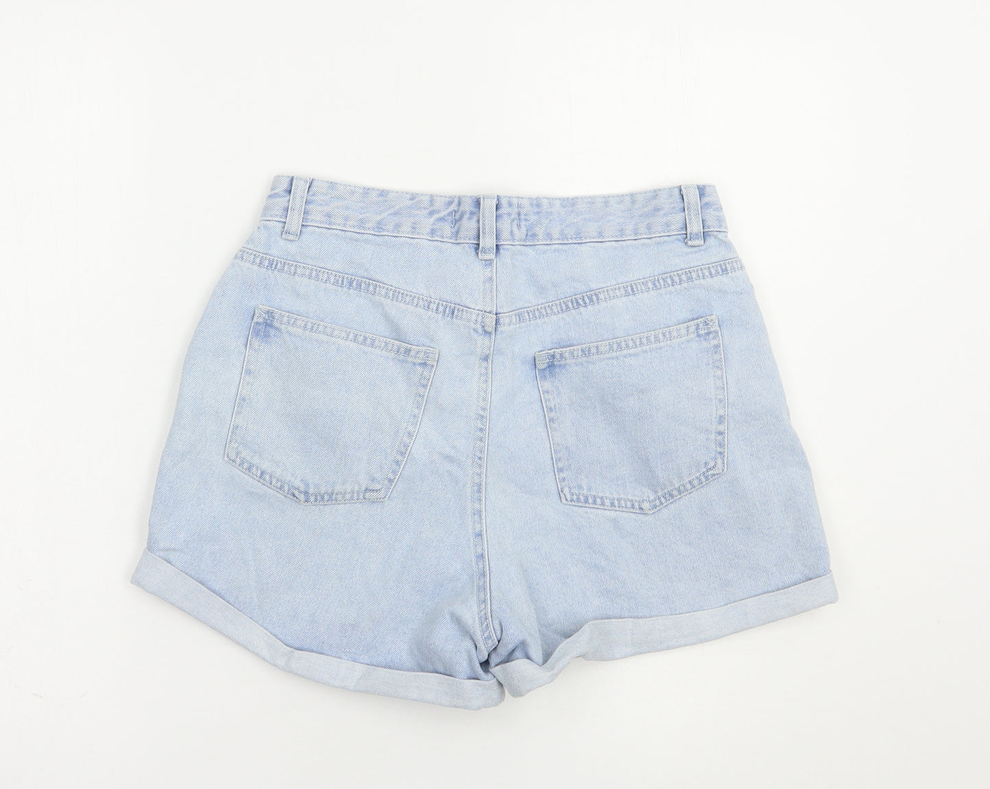 Denim Co. Womens Blue  Cotton Mom Shorts Size 10 L3 in Regular Button